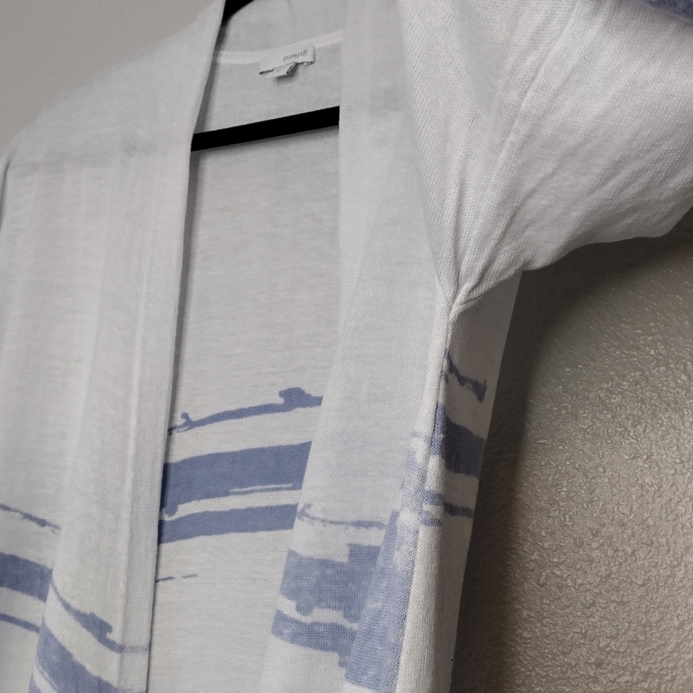 J. Jill Linen Cotton Coastal Grandma Open Front Knit Woman's Cardigan - Picture 8 of 14